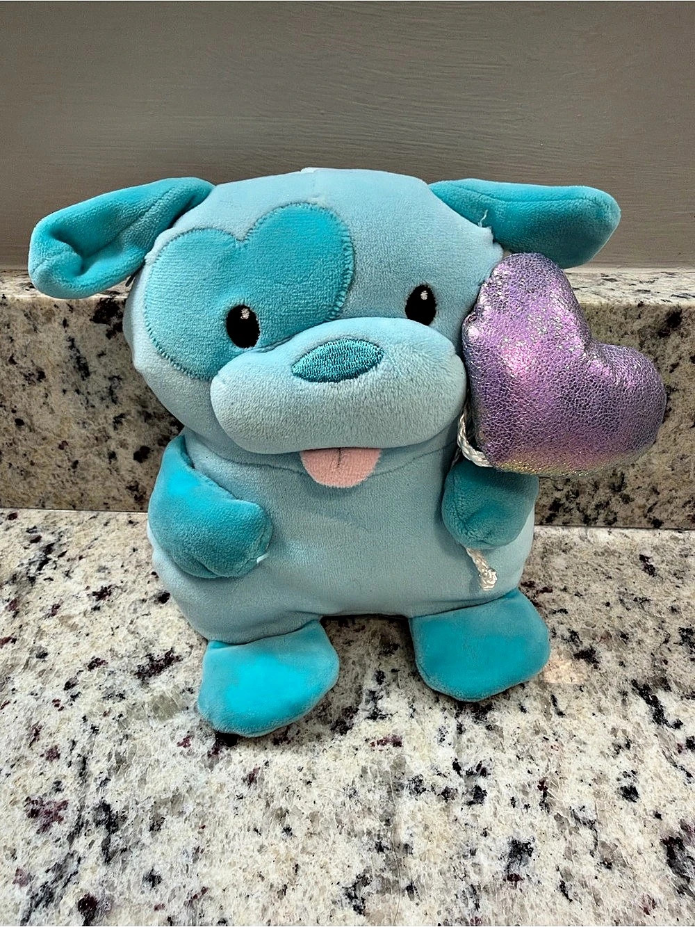 Target Blue Plush Dog with Purple Heart Like New